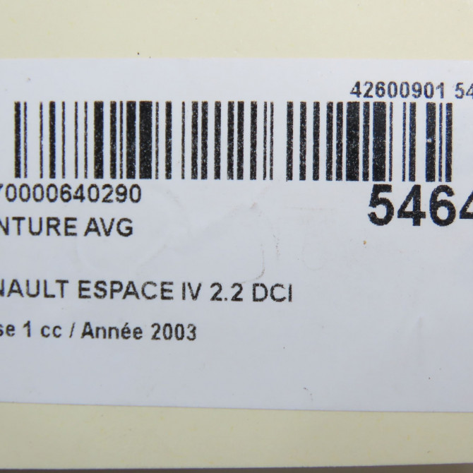 Ceinture avant gauche occasion RENAULT ESPACE IV Phase 1 09-2002->03-2006 2.2 DCI 150ch 8200576872 5