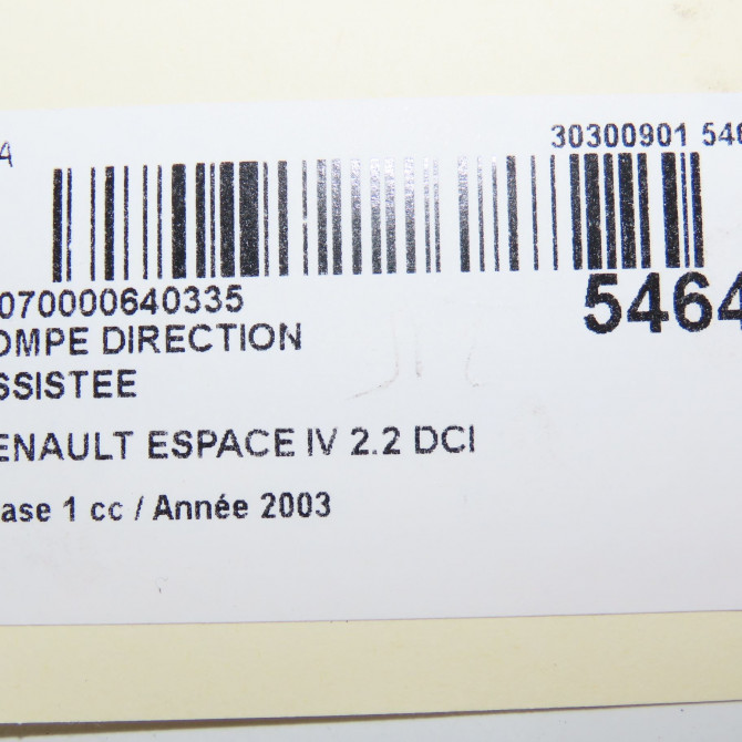 Pompe direction assistee occasion RENAULT ESPACE IV Phase 1 09-2002->03-2006 2.2 DCI 150ch 491103097R 8