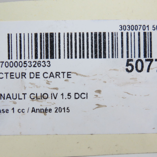Lecteur de carte occasion RENAULT CLIO IV Phase 1 07-2012->... 1.5 DCI 75ch 285901934R 5