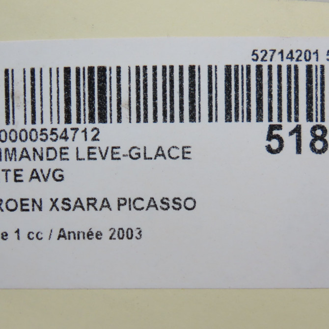 Commande lève-glace porte avant gauche occasion CITROEN XSARA PICASSO Phase 1 12-1999->02-2004 2.0 HDi 90ch 655407 4