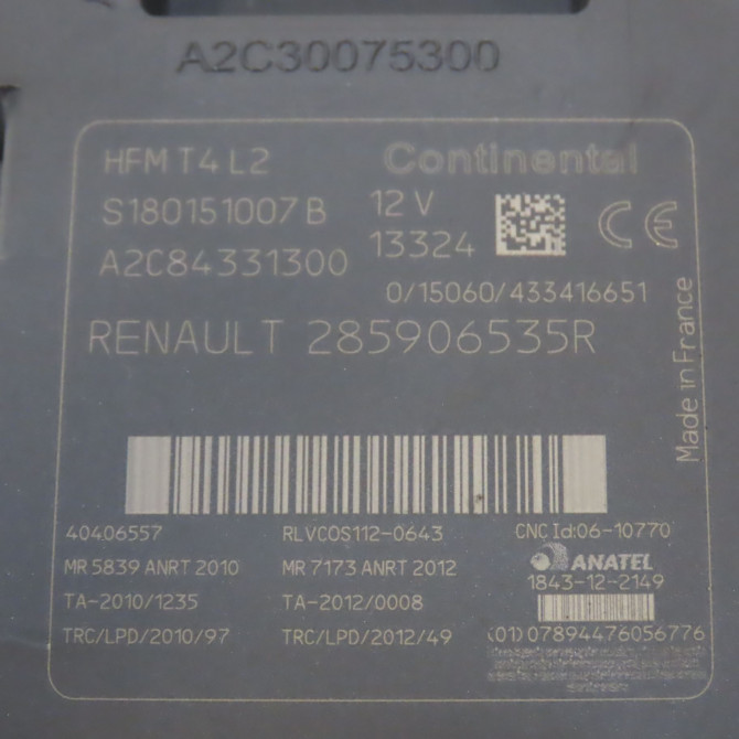 Lecteur de carte occasion RENAULT CAPTUR Phase 1 02-2013->... 0.9 90 ch 285901934R 4