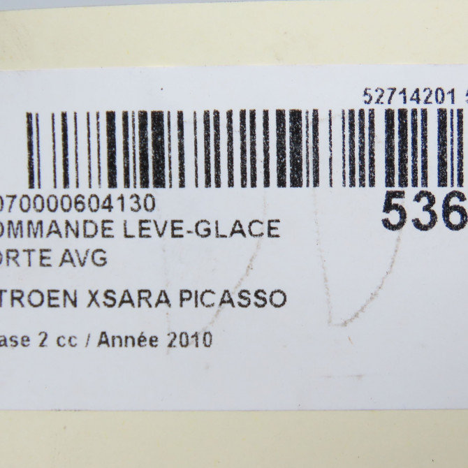 Commande lève-glace porte avant gauche occasion CITROEN XSARA PICASSO Phase 2 02-2004->12-2010 1.6 HDI 92 ch 655407 4