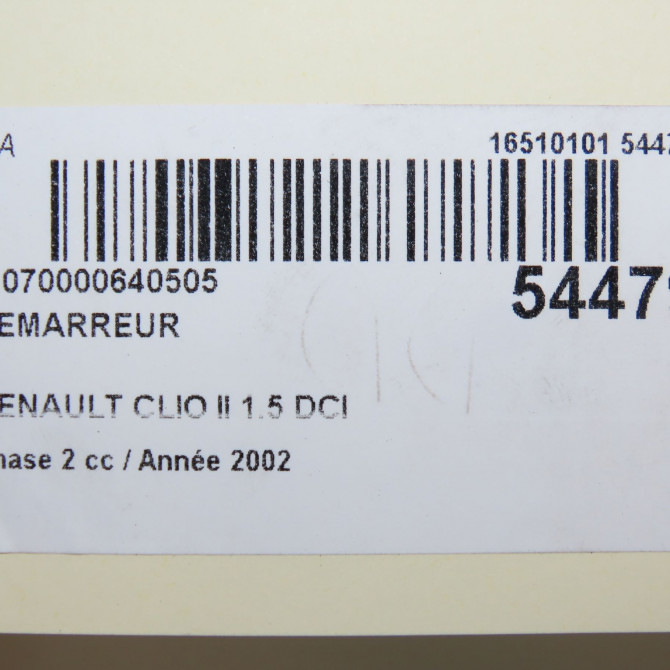 Démarreur occasion RENAULT CLIO II Phase 2 06-2001->07-2006 1.5 DCI 65ch 8200584685 7