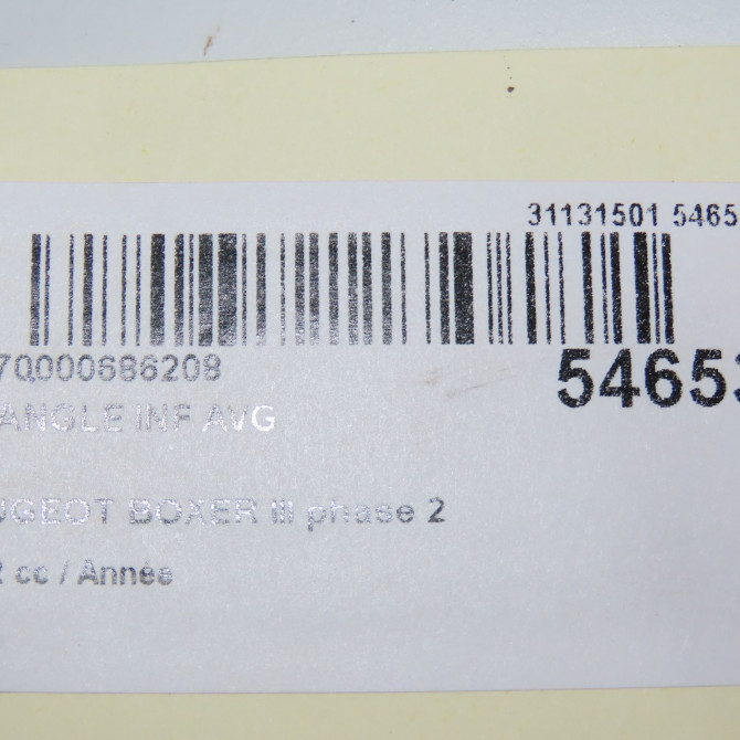 Triangle inf avg occasion PEUGEOT BOXER III phase 2 06-2014->... 1695173480 5