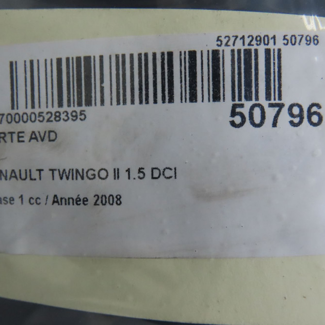 Porte avant droite occasion RENAULT TWINGO II Phase 1 06-2007->11-2011 1.5 DCI 65ch 801008682R 6