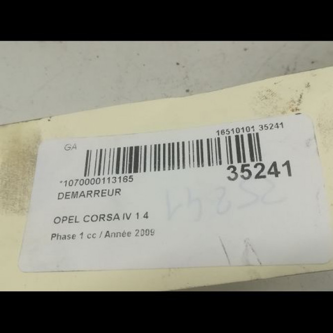 Démarreur occasion OPEL CORSA IV Phase 1 09-2006->12-2010 1.4 TWINPORT 90ch 93184535 4