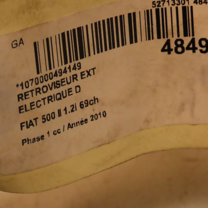 Retroviseur exterieur electrique droit occasion FIAT 500 II 500 II Phase 1 2007-07-01->2016-03-31 1.2i 69ch 735600583 4