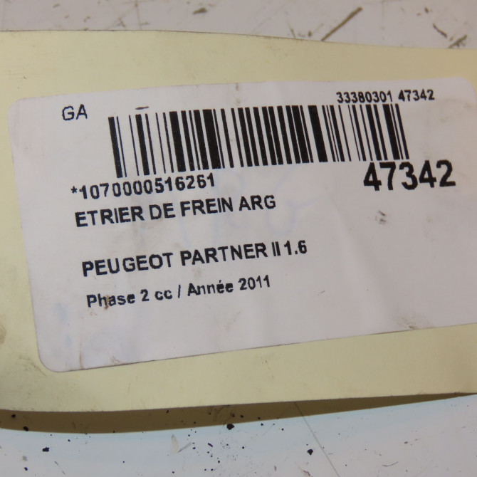 Etrier de frein arrière gauche occasion PEUGEOT PARTNER II Phase 2 05-2012->... 1.6 HDI 90ch 4402F5 3