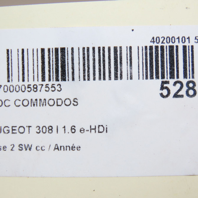 Bloc commodos occasion PEUGEOT 308 I Phase 1 04-1995->04-1999 1.6 e-HDi 112ch 98062000XT 8