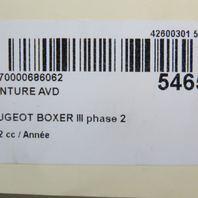 Ceinture avant droite occasion PEUGEOT BOXER III phase 2 06-2014->... 1606275080 6