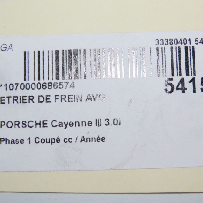 Etrier de frein avant gauche occasion  9Y0615123BC 7