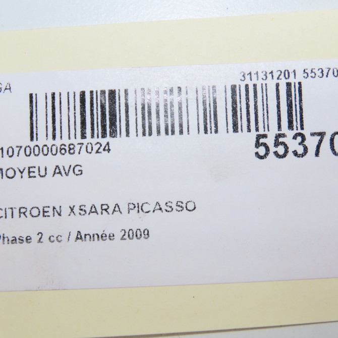 Moyeu avg occasion CITROEN XSARA PICASSO Phase 2 02-2004->12-2010 1.6 HDI 92 ch 330796 5