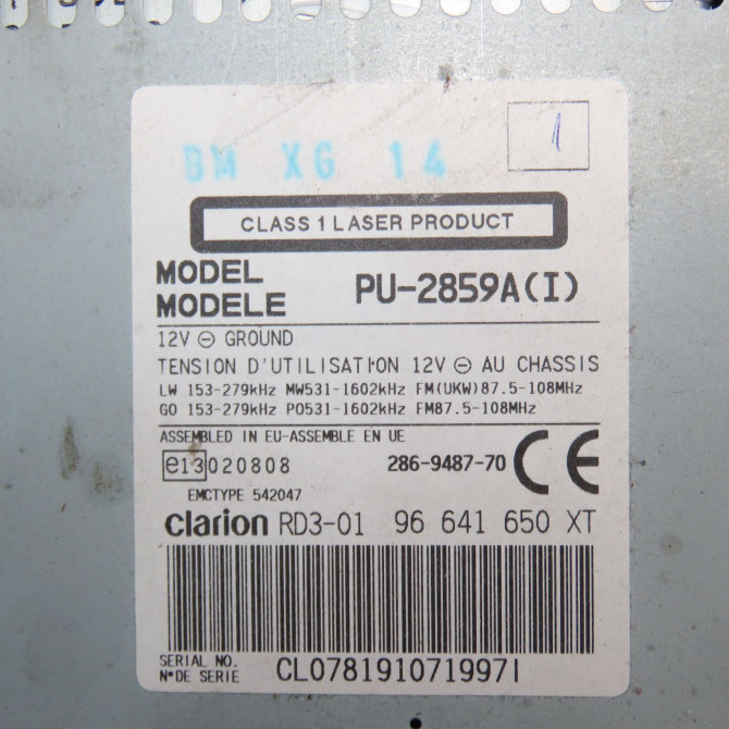 Autoradio occasion CITROEN XSARA PICASSO Phase 2 02-2004->12-2010 1.6 HDI 92 ch 6564ZL 4