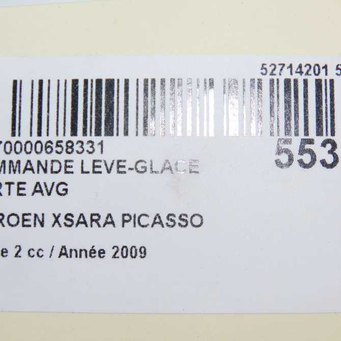 Commande lève-glace porte avant gauche occasion CITROEN XSARA PICASSO Phase 2 02-2004->12-2010 1.6 HDI 92 ch 655407 6