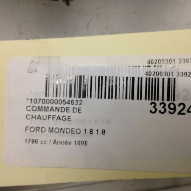 Commande de chauffage occasion FORD MONDEO I Phase 2 10-1996->09-2000 1.8 4
