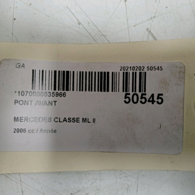 Pont avant occasion MERCEDES CLASSE ML II phase 1 03-2005->09-2008 320 CDI 224ch 1643302102 6