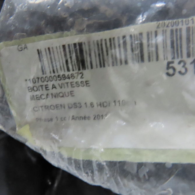 Boîte à vitesse mecanique occasion CITROEN DS3 Phase 1 11-2009->03-2014 1.6 HDi 110ch 1609706380 6