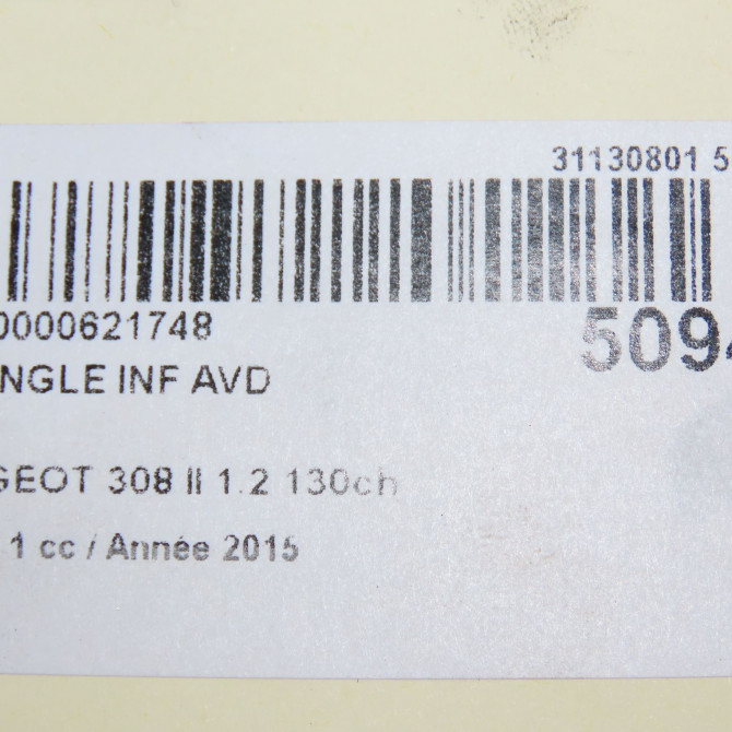 Triangle inf avd occasion PEUGEOT 308 II 308 II Phase 1 2013-06-01->2017-08-31 1.2 130ch 9846329280 5