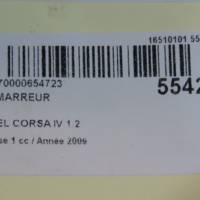 Démarreur occasion OPEL CORSA IV Phase 1 09-2006->12-2010 1.2 TWINPORT 80ch 93184535 6