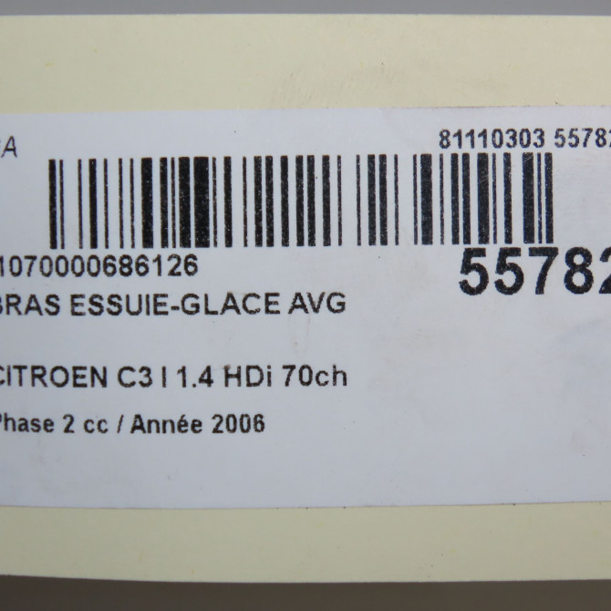 Bras essuie-glace avant gauche occasion CITROEN C3 I Phase 2 10-2005->12-2010 1.4 HDi 70ch 6429T9 4