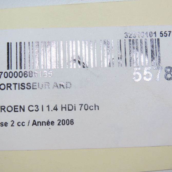 Amortisseur arrière droit occasion CITROEN C3 I Phase 2 10-2005->12-2010 1.4 HDi 70ch 5206CY 7