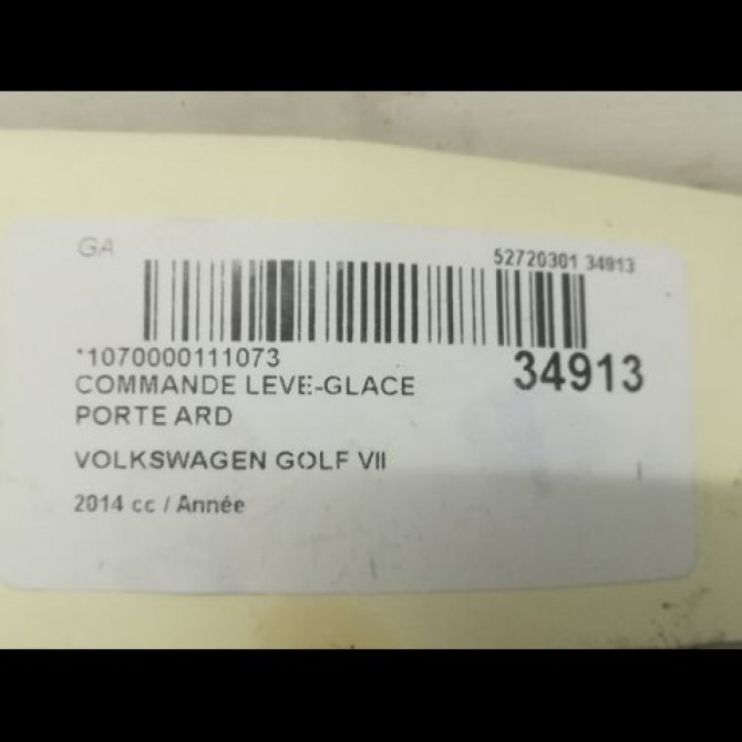 Commande leve-glace porte arrière droite occasion VOLKSWAGEN GOLF VII GOLF VII Phase 1 2012-10-01->2017-06-30 5G0959855FWZU 4