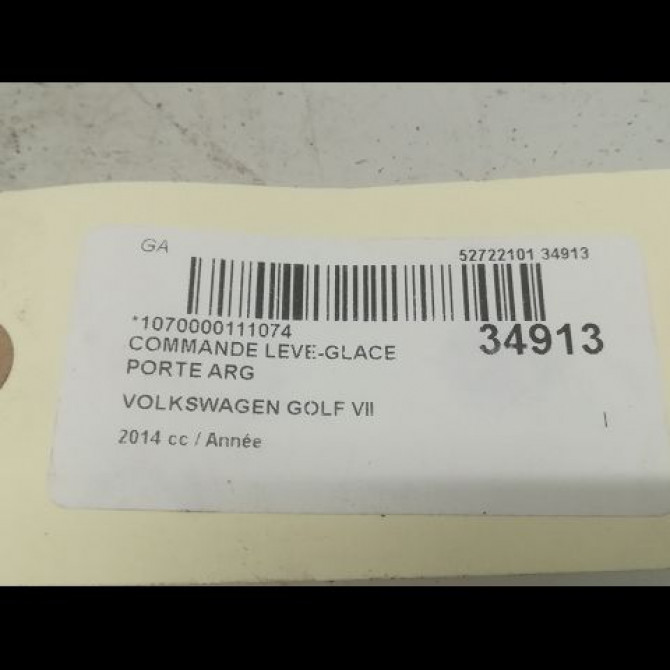 Commande leve-glace porte arrière gauche occasion VOLKSWAGEN GOLF VII GOLF VII Phase 1 2012-10-01->2017-06-30 5G0959855FWZU 4