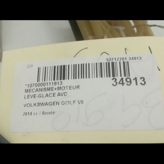 Mecanisme + moteur lève-glace avant droit occasion VOLKSWAGEN GOLF VII GOLF VII Phase 1 2012-10-01->2017-06-30 5G4837462H 5