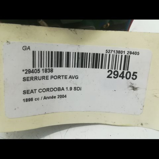 Serrure porte avg occasion SEAT CORDOBA II Phase 1 10-2002->05-2009 7E1837015A 5