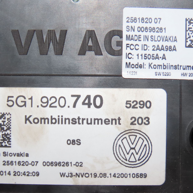 Compteur occasion VOLKSWAGEN GOLF VII GOLF VII Phase 1 2012-10-01->2017-06-30 5G1920750 4