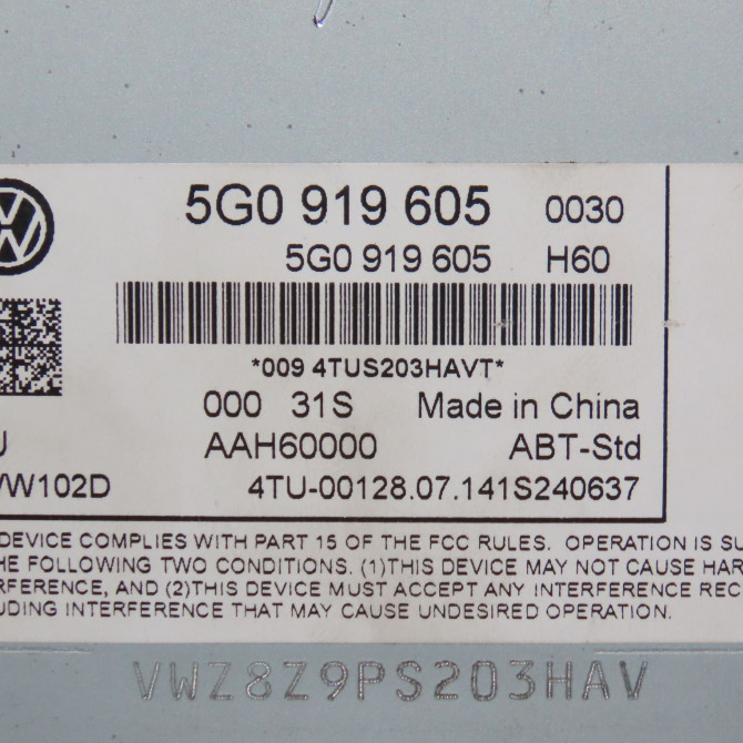 Autoradio occasion VOLKSWAGEN GOLF VII GOLF VII Phase 1 2012-10-01->2017-06-30 3G0919605B 4