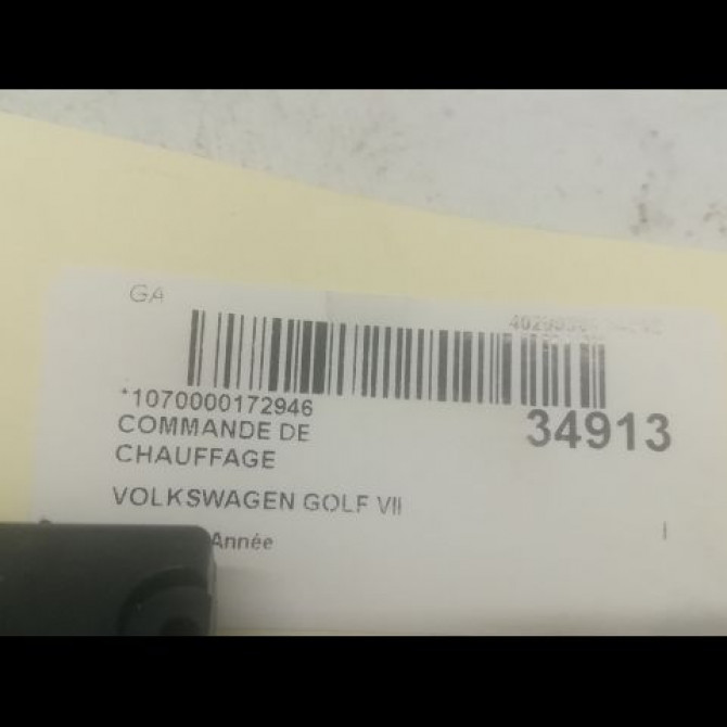 Commande de chauffage occasion VOLKSWAGEN GOLF VII GOLF VII Phase 1 2012-10-01->2017-06-30 5G0907044CFWZU 3