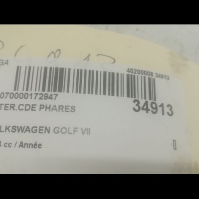 Interrupteur commande de phares occasion VOLKSWAGEN GOLF VII GOLF VII Phase 1 2012-10-01->2017-06-30 5G0941431BDWZU 2