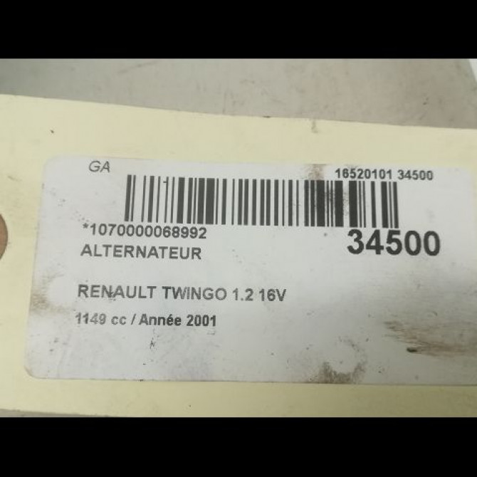 Alternateur occasion RENAULT TWINGO I Phase 3 08-2000->06-2007 1.2i 8200660045 5