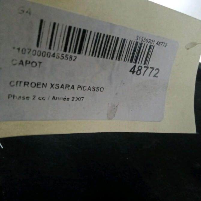 Capot occasion CITROEN XSARA PICASSO Phase 2 02-2004->12-2010 1.6 HDI 110ch 7901L0 2