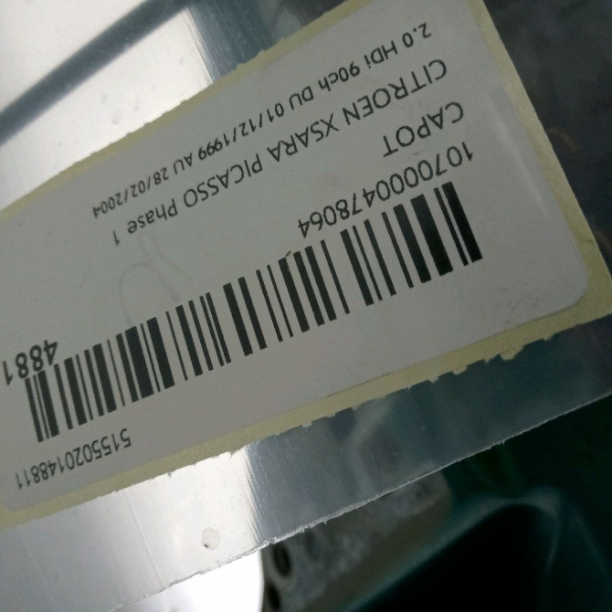 Capot occasion CITROEN XSARA PICASSO Phase 1 12-1999->02-2004 2.0 HDi 90ch 7901L0 2