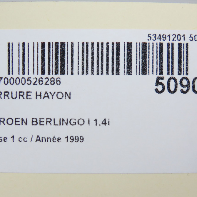 Serrure hayon occasion CITROEN BERLINGO I Phase 1 09-1996->11-2002 1.4i 871958 4
