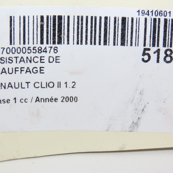 Resistance de chauffage occasion RENAULT CLIO II Phase 1 03-1998->06-2001 1.2 7701044816 5