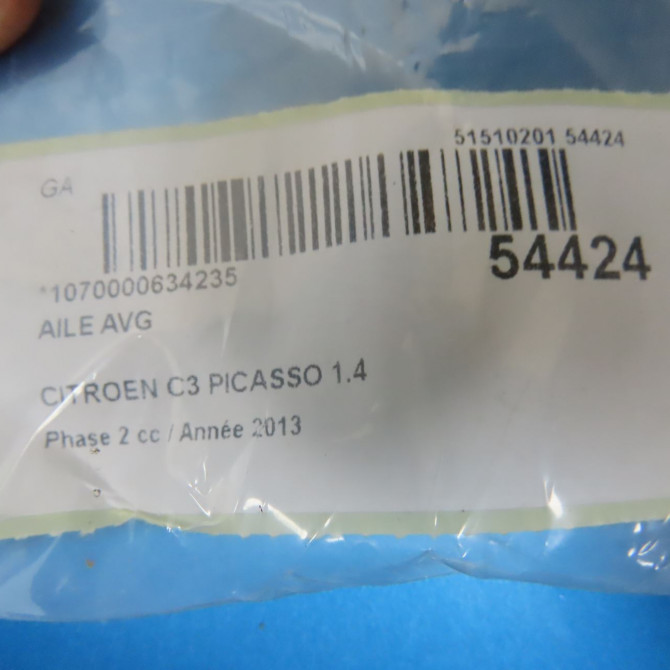 Aile avant gauche occasion CITROEN C3 PICASSO Phase 2 09-2012->... 1.4 VTI 95ch 7840X0 5