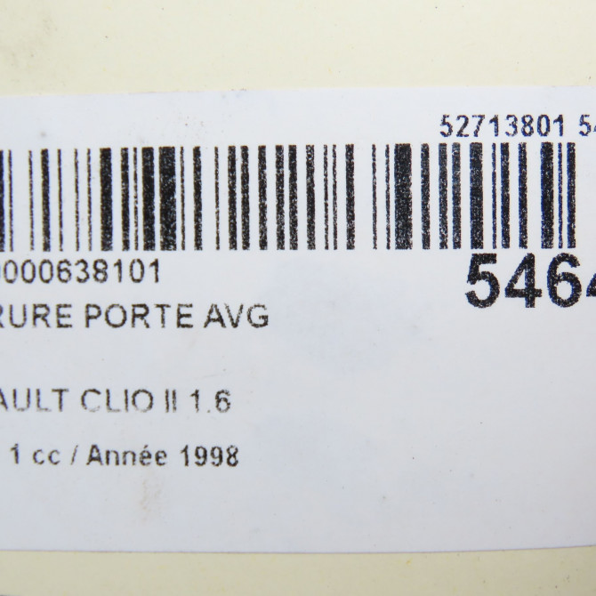 Serrure porte avg occasion RENAULT CLIO II Phase 1 03-1998->06-2001 1.6 7701045304 5