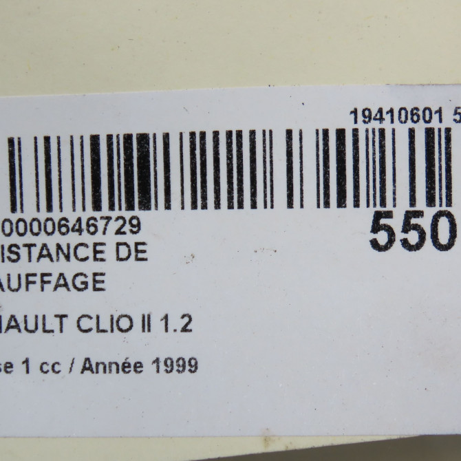 Resistance de chauffage occasion RENAULT CLIO II Phase 1 03-1998->06-2001 1.2 7701044816 5