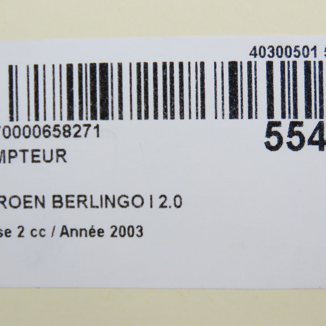 Compteur occasion CITROEN BERLINGO I Phase 2 11-2002->10-2010 2.0 HDi 90ch 6105V1 6