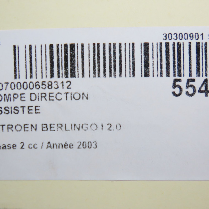Pompe direction assistee occasion CITROEN BERLINGO I Phase 2 11-2002->10-2010 2.0 HDi 90ch 4007LT 7