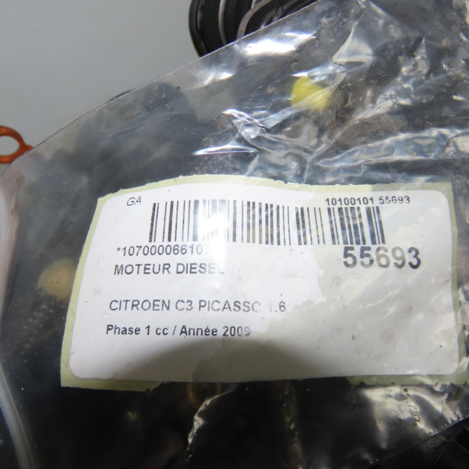 Moteur diesel occasion CITROEN C3 PICASSO Phase 1 02-2009->08-2012 1.6 HDi 16v 110ch 135QE 7