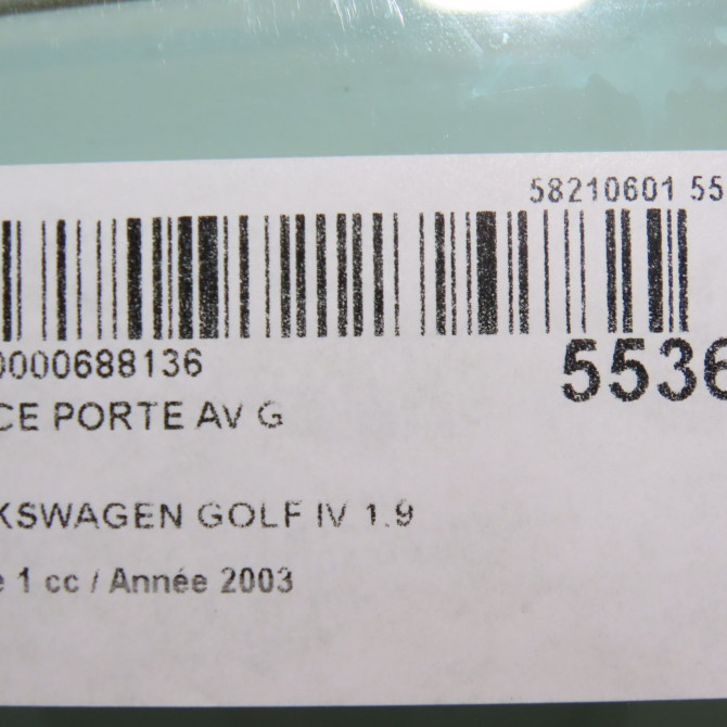 Glace porte av g occasion VOLKSWAGEN GOLF IV GOLF IV Phase 1 1998-01-01->2005-06-30 1.9 TDI 130ch 1J3845201G 3