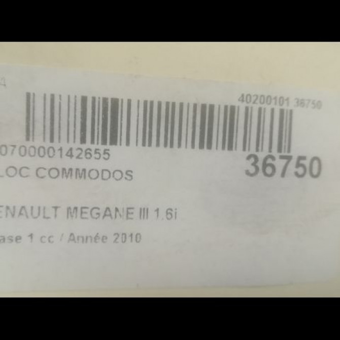 Bloc commodos occasion RENAULT MEGANE III Phase 1 11-2008->01-2012 1.6i 16v 110ch 255670019R 5