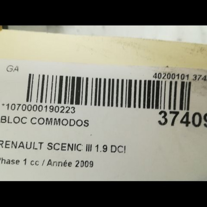 Bloc commodos occasion RENAULT SCENIC III Phase 1 04-2009->11-2011 1.9 DCI 130ch 255670019R 5