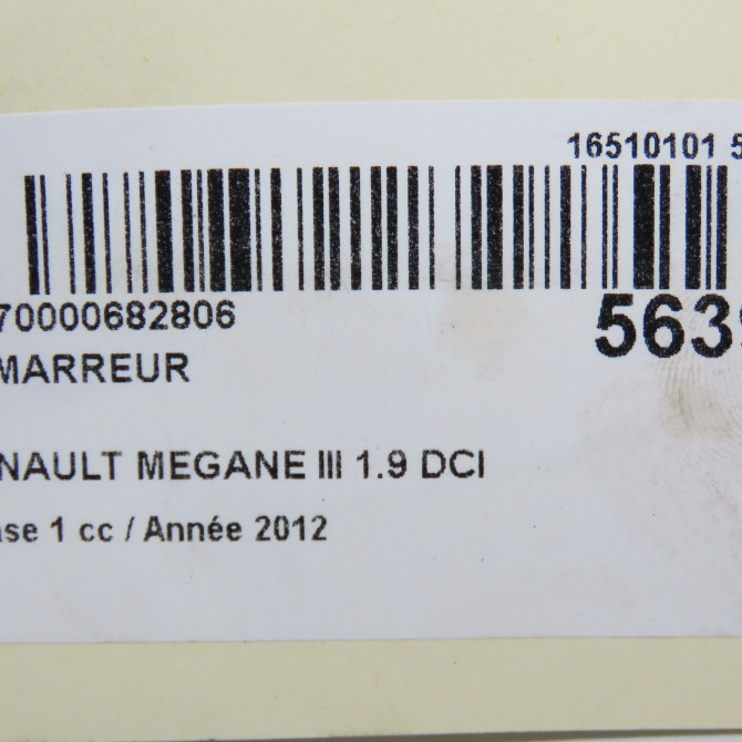 Démarreur occasion RENAULT MEGANE III Phase 1 11-2008->01-2012 1.9 DCI 130ch 8200741476 7