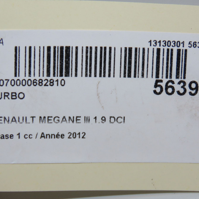 Turbo occasion RENAULT MEGANE III Phase 1 11-2008->01-2012 1.9 DCI 130ch 7701478904 7