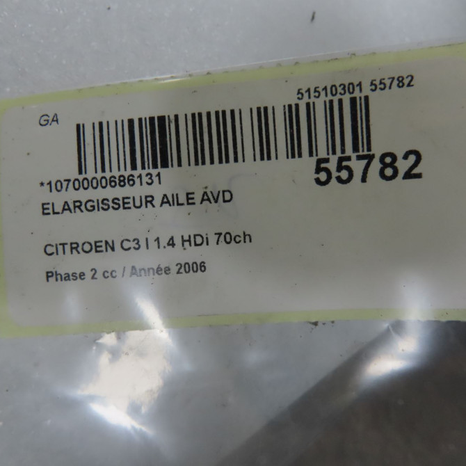 Elargisseur aile avd occasion CITROEN C3 I Phase 2 10-2005->12-2010 1.4 HDi 70ch 4
